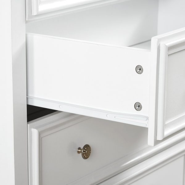 Modern 6-Drawer Dresser Cabinet C Farmhouse Style, Ideal for Living Room Clothes Storage & Closet Organization