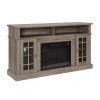 Classic & Modern TV Media Stand with 23" Electric Fireplace Insert, Entertainment Console for TVs Up to 65" with Open & Closed Storage