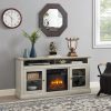 5-227.jpg Contemporary TV Media Stand with 18" Fireplace Insert C Modern Entertainment Console, Fits TVs Up to 65", with Open & Closed Storage Space