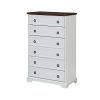 Modern 6-Drawer Tall Dresser, Bedroom Dresser & Closet Clothes Storage Organizer, Easy-Pull Handles with Textured Borders, Suitable for Living Room & Hallway