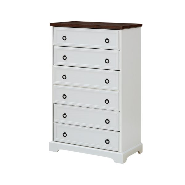 Modern 6-Drawer Tall Dresser, Bedroom Dresser & Closet Clothes Storage Organizer, Easy-Pull Handles with Textured Borders, Suitable for Living Room & Hallway