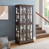 5-245.jpg Vintage Curio Display Cabinet with 4 Glass Doors & Adjustable Shelves, Antique Style Showcase for Collectibles, Home & Office Display Case with E26 Bulb Included