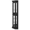 5-248.jpg Lighted Corner Curio Cabinet with Tempered Glass Doors & Adjustable Shelving, Includes Bead Bulb, Perfect Home Bar Cabinet & Decorative Display Case