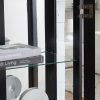 Lighted Glass Curio Cabinet with Adjustable Shelves, Elegant 2-Door Display Cabinet Featuring a Built-in Drawer, Bulb Included