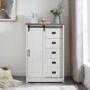 5-257.jpg 5-Drawer Dresser with Sliding Barn Door, Modern Farmhouse Tall Chest of Drawers, Versatile Storage Organizer for Bedroom, Hallway and Living Room