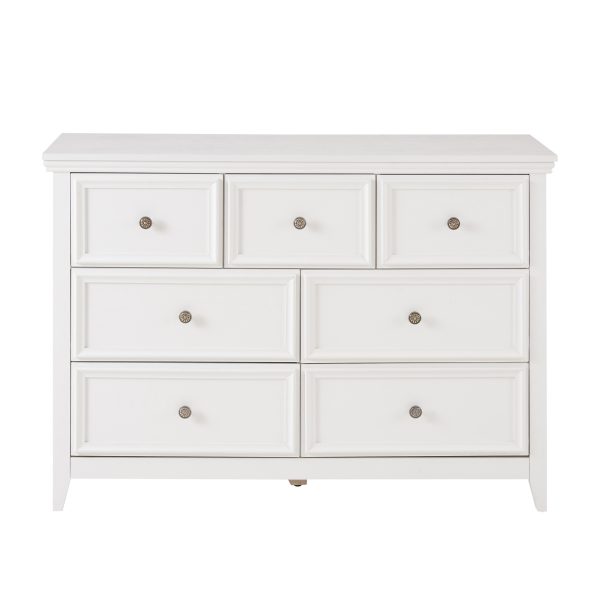 Modern 7-Drawer Dresser Cabinet, Farmhouse Style Chest of Drawers with Storage, Multi-Purpose Clothes Organizer for Living Room and Closet