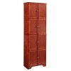72.4-Inch Tall Freestanding Storage Cabinet with 8 Doors & 4 Shelves, Multi-Purpose Bookshelf for Living Room, Kitchen, Dining Room and Office