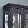Elegant Lighted Glass Curio Display Cabinet with Wooden Frame C Multi-Purpose Storage for Living Room, Kitchen and Pantry, Bulb Included, Perfect for Wine, Toys and Collectibles