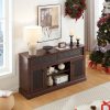 5-289.jpg Embossed Pattern TV Stand & Media Console C Features Open/Closed Storage Space and Sliding Door, Suitable for Living Room & Bedroom