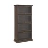 4-Tier Glass Display Cabinet with Flip-Up Glass Doors, Collectors Showcase & Toy Figure Organizer Rack, Bookcase for Living Room
