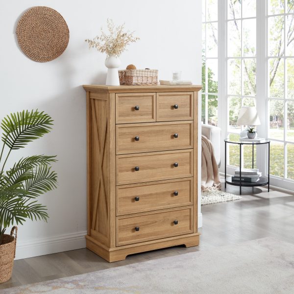 6-Drawer Tall Dresser, Vertical Chest of Drawers Storage Cabinet for Closet & Living Room Clothes Organizing