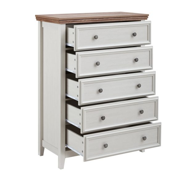 Modern 5-Drawer Dresser, Farmhouse Style Storage Cabinet for Clothes & Daily Essentials, Perfect for Living Room Organization