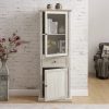 5-297.jpg Tall Freestanding Storage Cabinet with Glass Door, Shelves & Drawer C Versatile Sideboard for Living Room, Kitchen & Dining Room
