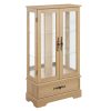 5-299.jpg Lighted Glass Curio Cabinet with Adjustable Glass Shelves, 2 Doors, 1 Drawer & Included Light Bulb
