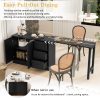 Multifunctional Wooden Sideboard with Extendable Table C 2-Door & 3-Drawer Storage Cabinet, Suitable for Living Room, Study, Foyer and Kitchen