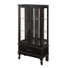 5-303.jpg Lighted Curio Cabinet with 2 Glass Doors, Adjustable Shelves & Drawer - Light Black Finish, Wine Display & Home Storage Decor