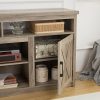 Farmhouse Barn Door TV Media Stand, Modern Entertainment Console for TVs Up to 65" with Open & Closed Storage