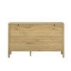 Modern Wave-Pattern Storage Sideboard with 3 Drawers, Large-Capacity Buffet Cabinet with Built-in Hooks & Extra Center Support Leg, Suitable for Living Room, Entryway & Hallway