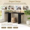 5-48.jpg Large 60-Inch Console Table with Geometric Clean-Line Design, Stylish Painted Entryway Table with Adjustable Leveling Feet, Perfect for Living Room, Entryway and Hallway