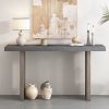 Uniquely Designed Oak Veneer Console Table with Distinctive Side Silhouettes, Perfect for Entryway, Hallway, Living Room, Foyer and Corridor