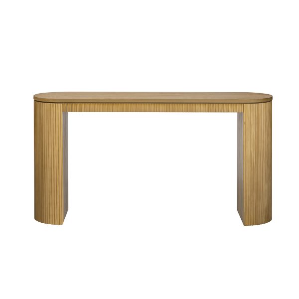 5-5.jpg Curved Console Table with Unique Vertical Stripes, Ideal for Living Room, Study and Entryway
