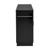 54.3" Sideboard Buffet Cabinet with Large Storage Capacity, 4 Doors & 1 Drawer, Melamine-Finished MDF Storage Cabinet with Adjustable Shelves, Aluminum Alloy Handles, Side Shelves and Hanging Rod for Dining Room