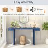 5-58.jpg Large 60-Inch Console Table with Geometric Clean-Line Design, Stylish Painted Entryway Table with Adjustable Leveling Feet, Perfect for Living Room, Entryway & Hallway
