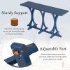 59.8'' Wooden Console Table with Oak Veneer Top, Farmhouse Entryway Table with Rubber Wood Slender Curved Legs, Suitable for Living Room, Entryway, Hallway and Dining Spaces