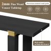 5-63.jpg 62.9" Modern Minimalist Console Table, Solid Wood Entryway & Sofa Table with Metal Decorative Accents, Built-in Open Storage Shelf, Suitable for Living Room and Hallway