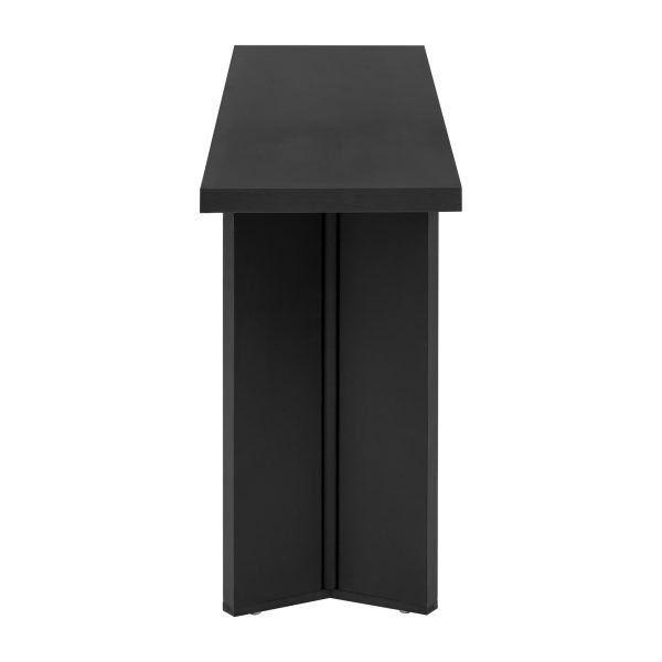 Stylish Console Table with Natural Pine Veneer and Decorative Geometric Legs, Suitable for Living Room, Study and Dining Room