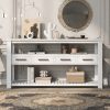 5-7.jpg 61.5'' Large Entryway Console Table with 4 Drawers, 3-Tier Open Shelves and Metal Handles - Painted Design, Versatile for Living Room, Bedroom, Foyer & Kitchen