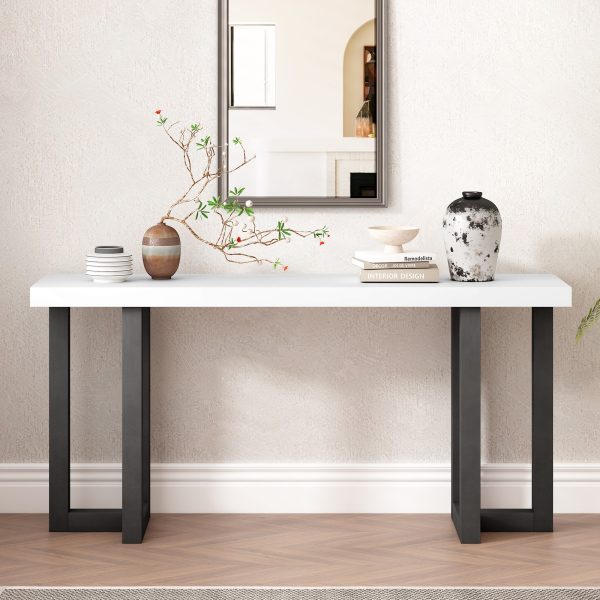 Geometric Design Console Table with Solid Pine Wood Legs, Suitable for Entryway, Hallway, Living Room and Bedroom