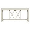60-Inch Acacia Veneer Console Table | 4 Spacious Drawers + Open Bottom Storage, Modern Crisscross Design, Farmhouse Style Sofa Table Suitable for Living Room, Kitchen, Dining Room & Hallway