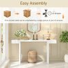60" Large Console Table with Geometric Clean Lines, Painted Finish & Adjustable Feet C Stylish Entryway Table for Living Room, Entryway and Hallway