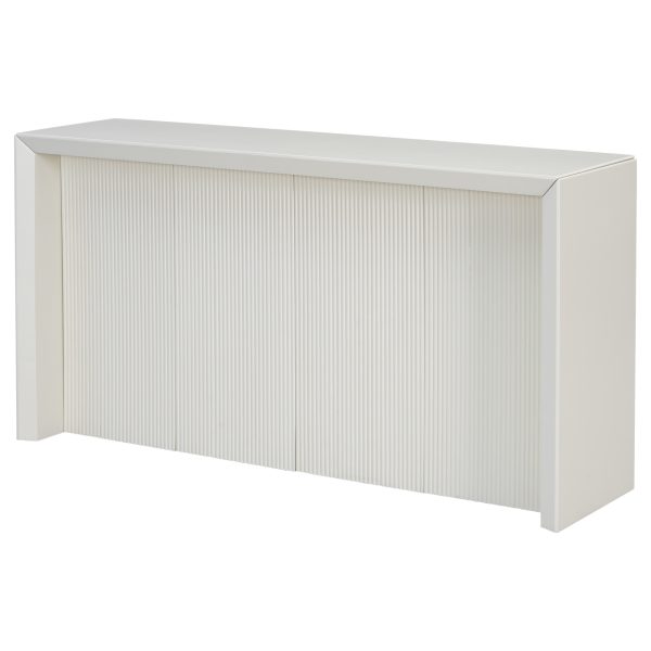 Simple Entryway Table with Acacia Wood Veneer & Wavy Design C Ideal for Study, Entryway, Hallway, Living Room & Foyer