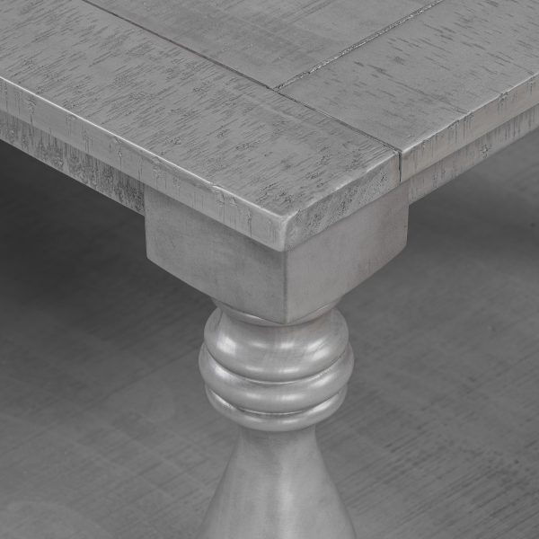 Vintage Coffee Table with Artistic Vase Column Legs & Premium Pine Veneer, Timeless Charm for Living Room and Study