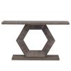 5-84.jpg Modern Entryway Table with Innovative Hollow Hexagonal Legs & Premium Fir Veneer, Elegant Accent Table for Hallway, Entryway and Living Room