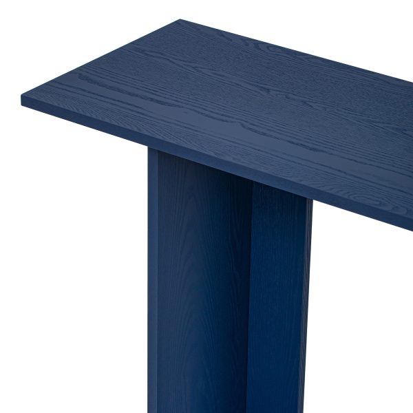 Modern Curved Ash Veneer Console Table with Open Shelf C Ideal for Entryway, Hallway, Living Room, Foyer & Corridor