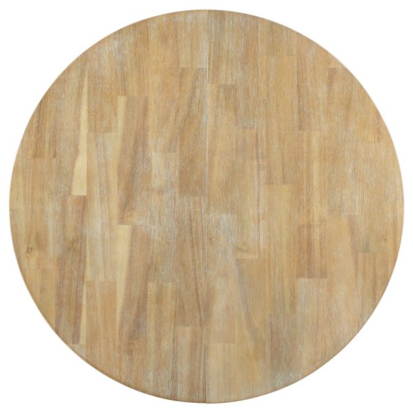 Farmhouse Round Extendable Dining Table with 16" Removable Leaf, Wooden Kitchen Table